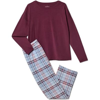 Tchibo - Pyjama-Set - Damen - Gr. M - bordeaux/kariert Tchibo - Pyjama-Set - Damen - Gr. M - bordeaux/kariert