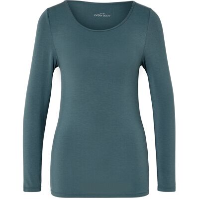 Tchibo - Langarmshirt im Modal-Seide-Mix - Damen - Gr. S - petrol Tchibo - Langarmshirt im Modal-Seide-Mix - Damen - Gr. S - petrol
