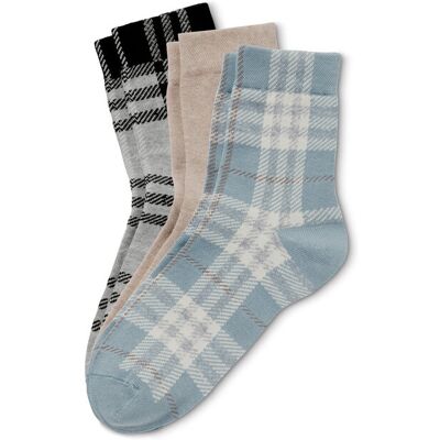 Tchibo - 3 Paar Socken - Damen - Gr. 39-42 - blau/kariert Tchibo - 3 Paar Socken - Damen - Gr. 39-42 - blau/kariert