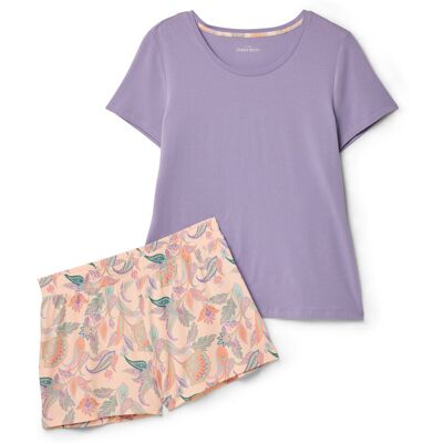Tchibo - Shorty-Pyjama-Set - Damen - Gr. L - lila/print Tchibo - Shorty-Pyjama-Set - Damen - Gr. L - lila/print