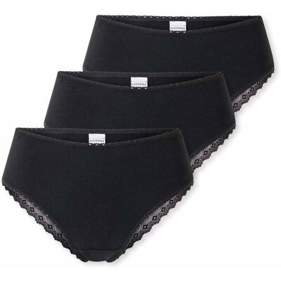 3 Schiesser Brazilian-Slips - Damen - Gr. 44 - schwarz 3 Schiesser Brazilian-Slips - Damen - Gr. 44 - schwarz