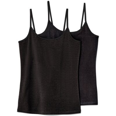 Tchibo - 2 Spaghetti-Hemdchen - Damen - Gr. M - schwarz Tchibo - 2 Spaghetti-Hemdchen - Damen - Gr. M - schwarz