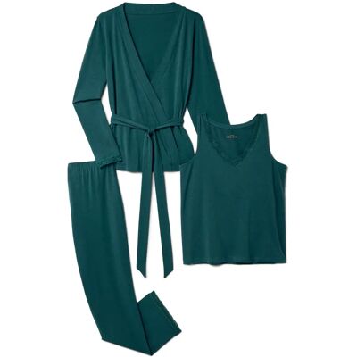 Tchibo - 3-teiliges Pyjama-Set - Damen - Gr. XL - petrol Tchibo - 3-teiliges Pyjama-Set - Damen - Gr. XL - petrol