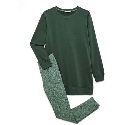 Tchibo - Leggings-Pyjama-Set - Damen - Gr. S - dunkelgrün Tchibo - Leggings-Pyjama-Set - Damen - Gr. S - dunkelgrün
