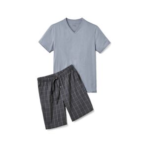 Tchibo - Shorty-Pyjama mit gewebter Hose - Dunkelgrau/Kariert - 100% Baumwolle - Gr.: XL Baumwolle  XL male