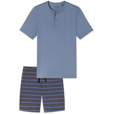 Schiesser Shorty-Set - Herren - Gr. L - blaugrau/gestreift Schiesser Shorty-Set - Herren - Gr. L - blaugrau/gestreift