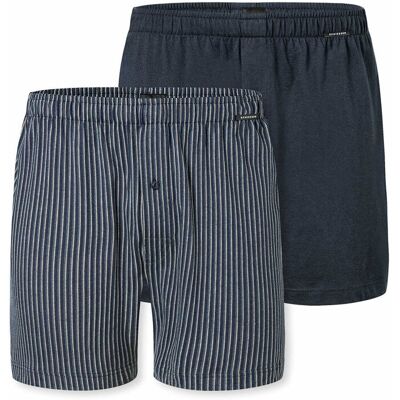 2 Schiesser Jersey-Boxer - Herren - Gr. Xxl/8 - dunkelblau/gestreift 2 Schiesser Jersey-Boxer - Herren - Gr. Xxl/8 - dunkelblau/gestreift