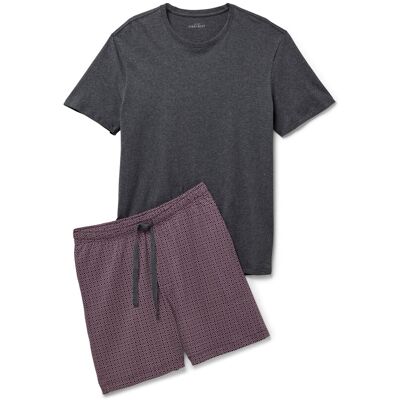 Tchibo - Shorty-Pyjama-Set - Herren - Gr. M - bordeaux/print Tchibo - Shorty-Pyjama-Set - Herren - Gr. M - bordeaux/print
