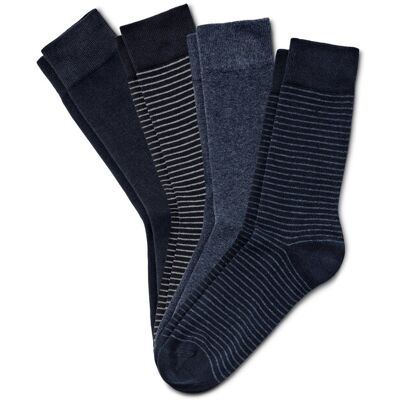 Tchibo - 4 Paar Socken - Herren - Gr. 41-43 - dunkelblau/gestreift Tchibo - 4 Paar Socken - Herren - Gr. 41-43 - dunkelblau/gestreift