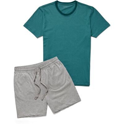 Tchibo - Shorty-Pyjama-Set - Herren - Gr. L - hellgrau/gestreift Tchibo - Shorty-Pyjama-Set - Herren - Gr. L - hellgrau/gestreift