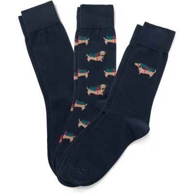 Tchibo - 3 Paar Socken - Herren - Gr. 41-43 - dunkelblau/print Tchibo - 3 Paar Socken - Herren - Gr. 41-43 - dunkelblau/print