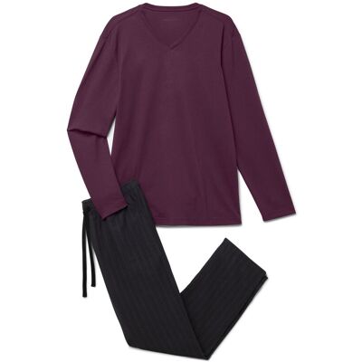 Tchibo - Pyjama-Set mit Flanellhose - Herren - Gr. M - bordeaux/gestreift Tchibo - Pyjama-Set mit Flanellhose - Herren - Gr. M - bordeaux/gestreift