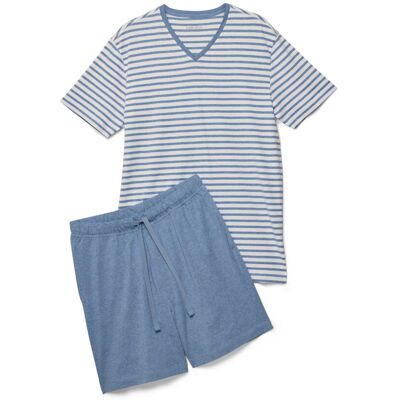 Tchibo - Shorty-Pyjama-Set - Herren - Gr. M - weiss/gestreift Tchibo - Shorty-Pyjama-Set - Herren - Gr. M - weiss/gestreift