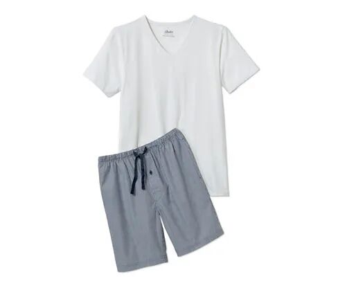Tchibo - Shorty-Pyjama mit gewebter Hose - Dunkelblau/Gestreift - 100% Baumwolle - Gr.: XXL Baumwolle  XXL