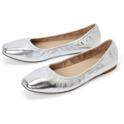 Tchibo - Leder-Ballerinas - Damen - Gr. 39 - silber Tchibo - Leder-Ballerinas - Damen - Gr. 39 - silber
