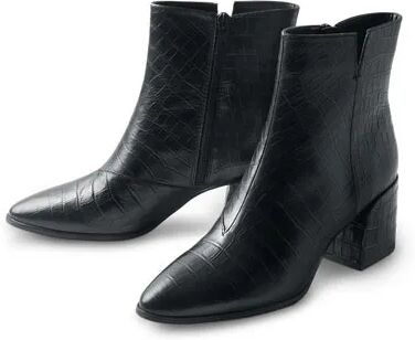 Tchibo - Leder-Stiefelette - Schwarz - Gr.: 39 Kunststoff  39