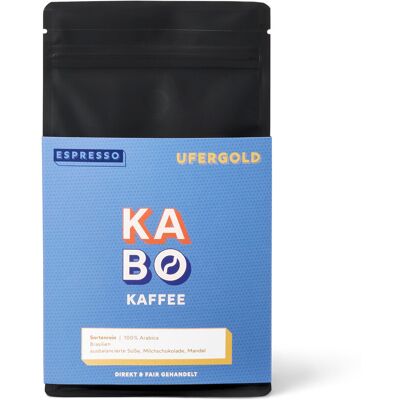 Kabo - Ufergold Espresso - 250 g Ganze Bohne - Intensität: 4/6 Kabo - Ufergold Espresso - 250 g Ganze Bohne - Intensität: 4/6