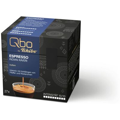 Qbo Espresso Indian Kaveri – 27 Kapseln - Intensität: 10/10 Qbo Espresso Indian Kaveri – 27 Kapseln - Intensität: 10/10