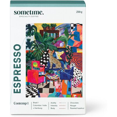 sometime - Contemp 1 Espresso - 250 g Ganze Bohne - Intensität: 5/6 sometime - Contemp 1 Espresso - 250 g Ganze Bohne - Intensität: 5/6