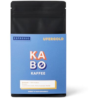 Kabo - Ufergold Espresso - 250 g Ganze Bohne - Intensität: 4/6 Kabo - Ufergold Espresso - 250 g Ganze Bohne - Intensität: 4/6