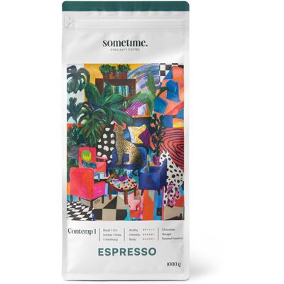 sometime - Contemp 1 Espresso - 1 kg Ganze Bohne - Intensität: 5/6 sometime - Contemp 1 Espresso - 1 kg Ganze Bohne - Intensität: 5/6