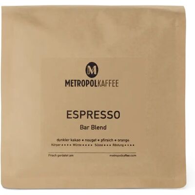 Metropol Kaffee - Bar Blend Espresso - 500 g Ganze Bohne - Intensität: 4/6 Metropol Kaffee - Bar Blend Espresso - 500 g Ganze Bohne - Intensität: 4/6