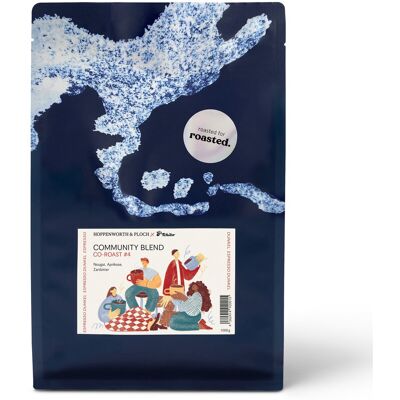 Hoppenworth & Ploch x roasted. - Community Blend Co-Roast #4 Espresso - 1 kg Ganze Bohne - Intensität: 4/6 Hoppenworth & Ploch x roasted. - Community Blend Co-Roast #4 Espresso - 1 kg Ganze Bohne - Intensität: 4/6
