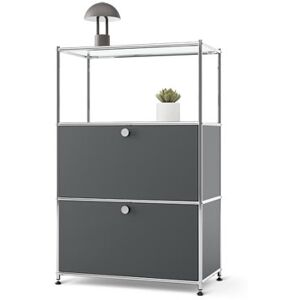 Kommode Metall »CN3« mit 2 Klappfächern - Tchibo - Chrom Aluminium Matt  unisex