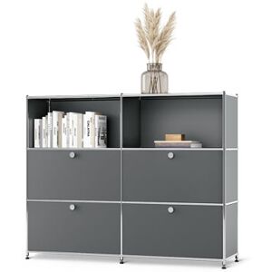 Kommode Metall »CN3« mit versetzbaren Klappenfächern - Tchibo - Chrom Aluminium Matt  unisex