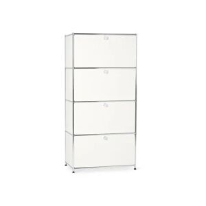 Highboard Metall »CN3« mit 4 Klappenfächern - Tchibo - Weiss Aluminium Matt  unisex