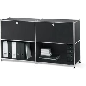 Sideboard Metall »CN3« mit versetzbaren Klappenfächern - Tchibo - Schwarz Aluminium   unisex