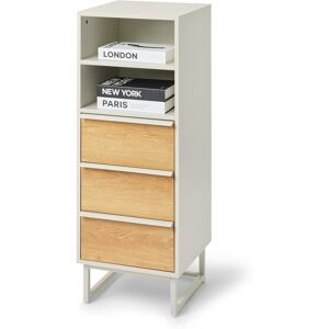 Tchibo - Schubladenturm »Leeg« mit 3 Schubladen und 2 Fächern - 40x40x107,5cm - hellgrau - Stahl Tchibo - Schubladenturm »Leeg« mit 3 Schubladen und 2 Fächern - 40x40x107,5cm - hellgrau - Stahl