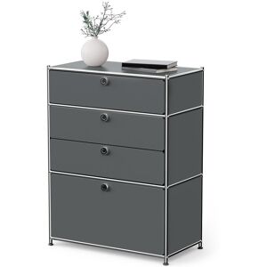 Tchibo - Kommode Metall »Cn3« mit 3 Schubladen und Klappenfach - 77x40x102cm - chrom - Stahl / Aluminium / Kunststoff Tchibo - Kommode Metall »Cn3« mit 3 Schubladen und Klappenfach - 77x40x102cm - chrom - Stahl / Aluminium / Kunststoff