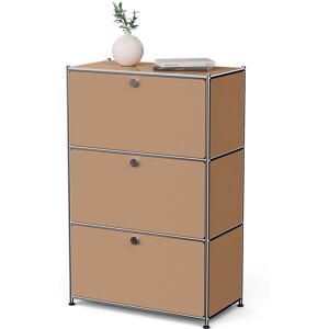 Tchibo - Metall-Kommode »Cn3« mit 3 Klappenfächern - 77x40x120,3cm - braun - Stahl / Kunststoff / Kunststoff Tchibo - Metall-Kommode »Cn3« mit 3 Klappenfächern - 77x40x120,3cm - braun - Stahl / Kunststoff / Kunststoff