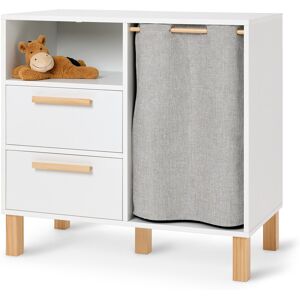 Tchibo - Kinderkommode »Leira« mit Schubladen und Kleiderstange - 95x50x90,3cm - silber - Holz / Stahl / Polyester Tchibo - Kinderkommode »Leira« mit Schubladen und Kleiderstange - 95x50x90,3cm - silber - Holz / Stahl / Polyester