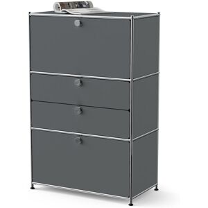 Tchibo - Kommode Metall »Cn3« mit 2 Klappenfächern und 2 Schubladen - 77x40x120,3cm - chrom - Stahl / Aluminium / Kunststoff Tchibo - Kommode Metall »Cn3« mit 2 Klappenfächern und 2 Schubladen - 77x40x120,3cm - chrom - Stahl / Aluminium / Kunststoff