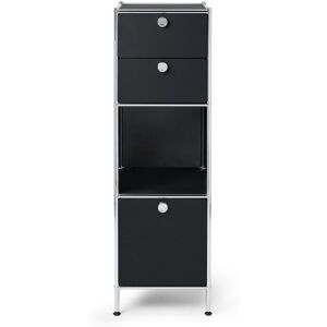 Tchibo - Schmale Kommode Metall »Cn3« mit zwei Schubladen und 1 Klappenfach - 40x40x127cm - schwarz - Stahl / Aluminium / Kunststoff Tchibo - Schmale Kommode Metall »Cn3« mit zwei Schubladen und 1 Klappenfach - 40x40x127cm - schwarz - Stahl / Aluminium / Kunststoff