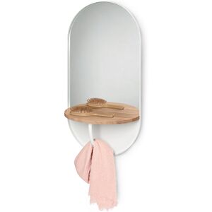 Tchibo - Wandspiegel mit Ablage und Garderobenstange - 40x20,7x80cm - weiss - Stahl / Rubberwood-Holz / Holz Tchibo - Wandspiegel mit Ablage und Garderobenstange - 40x20,7x80cm - weiss - Stahl / Rubberwood-Holz / Holz