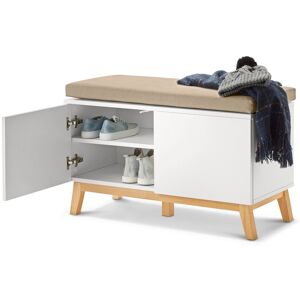 Tchibo - Sitzbank mit Stauraumfächern - 84x38x52cm - beige - Holz / Eschen-Massivholz / Polyester Tchibo - Sitzbank mit Stauraumfächern - 84x38x52cm - beige - Holz / Eschen-Massivholz / Polyester