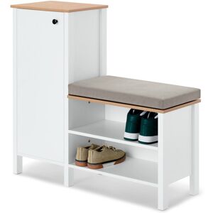 Tchibo - Sitzbank mit Schuhschrank - 107x37x100cm - hellgrau - Holz / Polyester / Metall Tchibo - Sitzbank mit Schuhschrank - 107x37x100cm - hellgrau - Holz / Polyester / Metall
