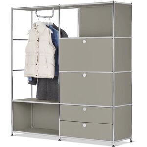 Tchibo - Garderobe Metall »Cn3« mit 2 Klappenfächern und 2 Schubladen - 152x40x158,5cm - hellgrau - Stahl / Aluminium / Kunststoff Tchibo - Garderobe Metall »Cn3« mit 2 Klappenfächern und 2 Schubladen - 152x40x158,5cm - hellgrau - Stahl / Aluminium / Kunststoff