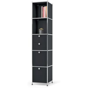 Tchibo - Regal Metall »Cn3« mit 2 Klappenfächern und 2 Schubladen - 40x40x195cm - schwarz - Stahl / Stahl / Aluminium Tchibo - Regal Metall »Cn3« mit 2 Klappenfächern und 2 Schubladen - 40x40x195cm - schwarz - Stahl / Stahl / Aluminium