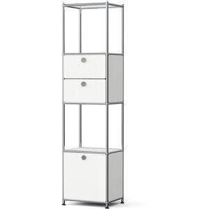 Tchibo - Metall-Regal »Cn3 Slim Line« mit 2 versetzbaren Schubladen und 1 versetzbaren Klappe - 40x30,5x158,5cm - weiss - Stahl / Aluminium / Tchibo - Metall-Regal »Cn3 Slim Line« mit 2 versetzbaren Schubladen und 1 versetzbaren Klappe - 40x30,5x158,5cm - weiss - Stahl / Aluminium /