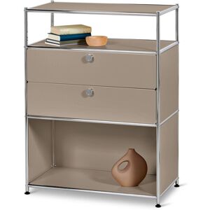 Tchibo - Kommode Metall »Cn3« mit 2 Schubladen - 77x40x102cm - taupe - Stahl / Aluminium / Kunststoff Tchibo - Kommode Metall »Cn3« mit 2 Schubladen - 77x40x102cm - taupe - Stahl / Aluminium / Kunststoff