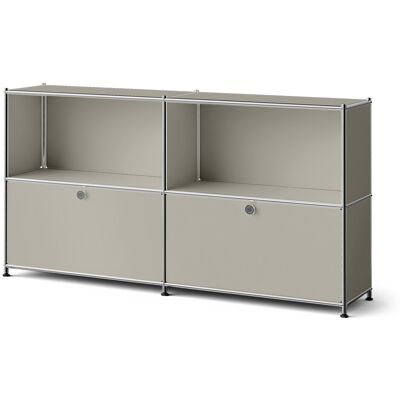 Tchibo - Metall-Sideboard »Cn3 Slim Line« mit 2 versetzbaren Klappenfächern - 152x30,5x82,5cm - hellgrau - Stahl / Aluminium / Kunststoff Tchibo - Metall-Sideboard »Cn3 Slim Line« mit 2 versetzbaren Klappenfächern - 152x30,5x82,5cm - hellgrau - Stahl / Aluminium / Kunststoff