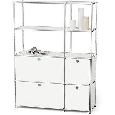 Tchibo - Regal Metall »Cn3« mit 4 Klappenfächern - 116x40x158,5cm - weiss - Tchibo - Regal Metall »Cn3« mit 4 Klappenfächern - 116x40x158,5cm - weiss -