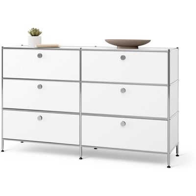Tchibo - Kommode Metall »Cn3« mit 6 Schubladen - 152x40x73,5cm - weiss - Tchibo - Kommode Metall »Cn3« mit 6 Schubladen - 152x40x73,5cm - weiss -
