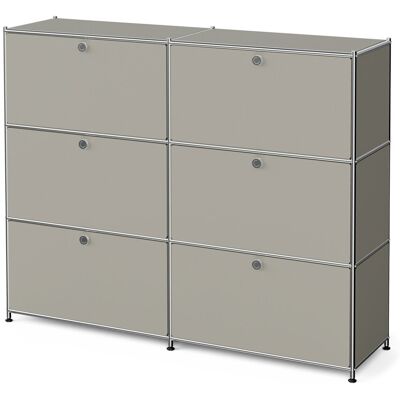 Tchibo - Metall-Kommode »Cn3« mit 6 Klappenfächern - 152x40x120,3cm - hellgrau - Stahl / Aluminium / Kunststoff Tchibo - Metall-Kommode »Cn3« mit 6 Klappenfächern - 152x40x120,3cm - hellgrau - Stahl / Aluminium / Kunststoff