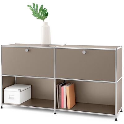 Tchibo - Sideboard Metall »Cn3« mit 2 versetzbaren Klappenfächern - 152x40x82,5cm - taupe - Stahl / Aluminium / Kunststoff Tchibo - Sideboard Metall »Cn3« mit 2 versetzbaren Klappenfächern - 152x40x82,5cm - taupe - Stahl / Aluminium / Kunststoff