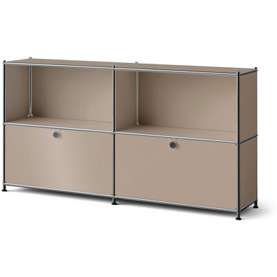 Tchibo - Metall-Sideboard »Cn3 Slim Line« mit 2 versetzbaren Klappenfächern - 152x30,5x82,5cm - taupe - Stahl / Aluminium / Kunststoff Tchibo - Metall-Sideboard »Cn3 Slim Line« mit 2 versetzbaren Klappenfächern - 152x30,5x82,5cm - taupe - Stahl / Aluminium / Kunststoff